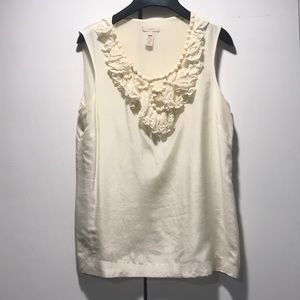 Gorgeous JCrew cream silk shell - 4